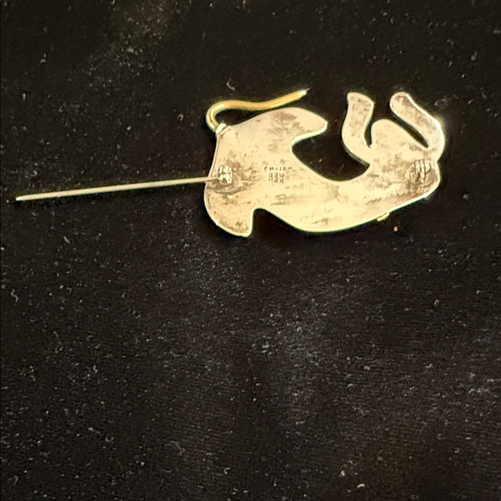 Vintage 925 Mexican sterling Silver and Gold Dog Brooch - Picture 3 of 7